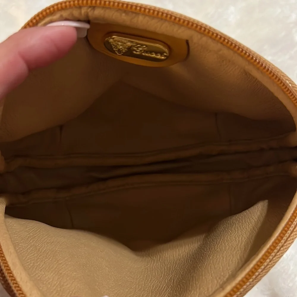 Vintage Gucci monogram leather cosmetic bag